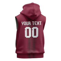 Custom Qatar 2026 World Football Sleeveless Hoodie Maroon Version