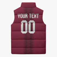 Custom Qatar 2026 World Football Sleeveless Puffer Jacket Maroon Version