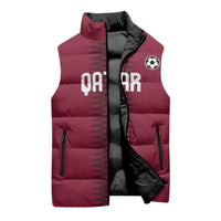 Custom Qatar 2026 World Football Sleeveless Puffer Jacket Maroon Version