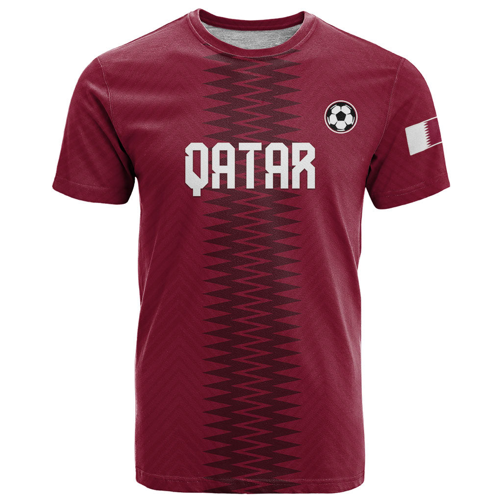 Custom Qatar 2026 World Football T Shirt Maroon Version