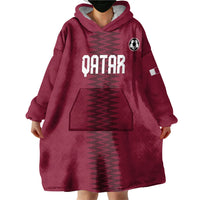 Custom Qatar 2026 World Football Wearable Blanket Hoodie Maroon Version