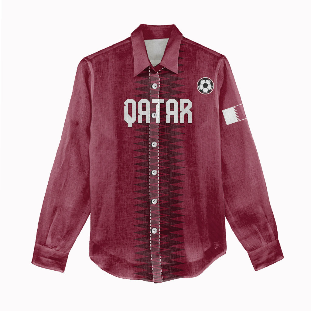Custom Qatar 2026 World Football Women Casual Shirt Maroon Version