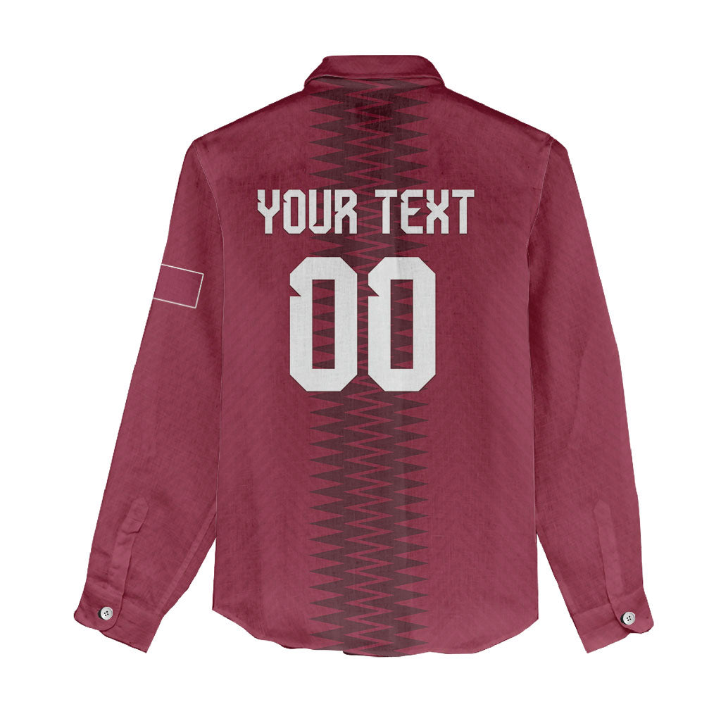 Custom Qatar 2026 World Football Women Casual Shirt Maroon Version