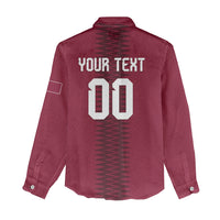 Custom Qatar 2026 World Football Women Casual Shirt Maroon Version