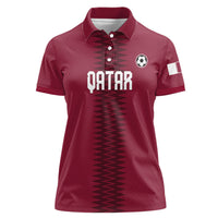 Custom Qatar 2026 World Football Women Polo Shirt Maroon Version