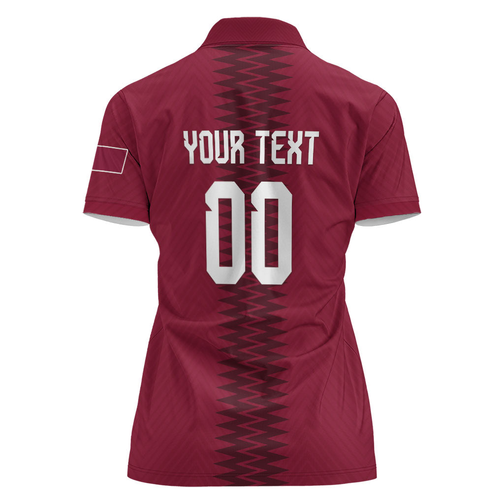 Custom Qatar 2026 World Football Women Polo Shirt Maroon Version