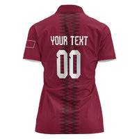 Custom Qatar 2026 World Football Women Polo Shirt Maroon Version