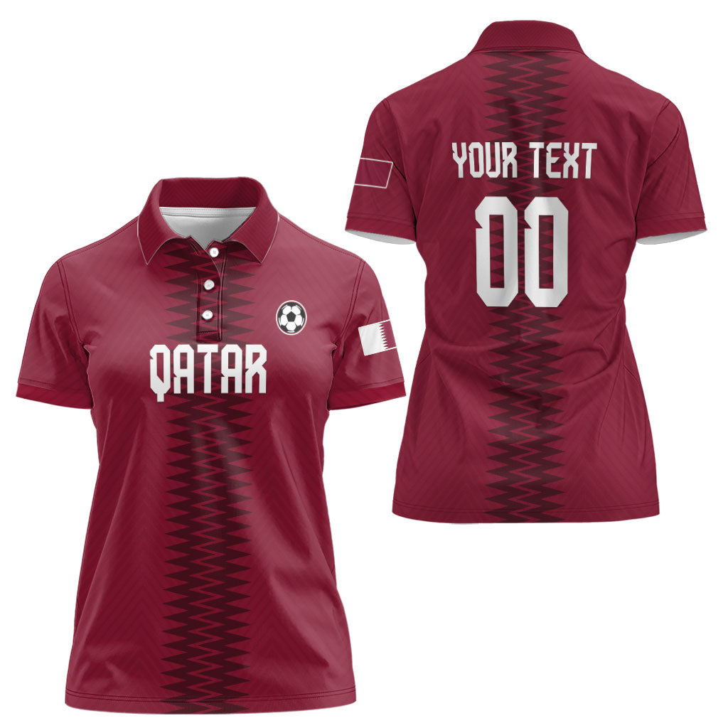 Custom Qatar 2026 World Football Women Polo Shirt Maroon Version