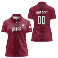 Custom Qatar 2026 World Football Women Polo Shirt Maroon Version