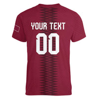 Custom Qatar 2026 World Football Women V-Neck T-Shirt Maroon Version