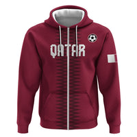 Custom Qatar 2026 World Football Zip Hoodie Maroon Version
