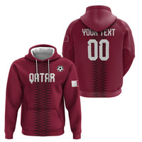Custom Qatar 2026 World Football Zip Hoodie Maroon Version