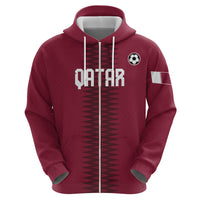 Custom Qatar 2026 World Football Zip Hoodie Maroon Version