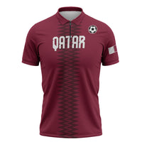 Custom Qatar 2026 World Football Zipper Polo Shirt Maroon Version