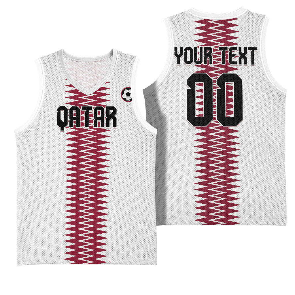 Custom Qatar 2026 World Football Basketball Jersey White Version