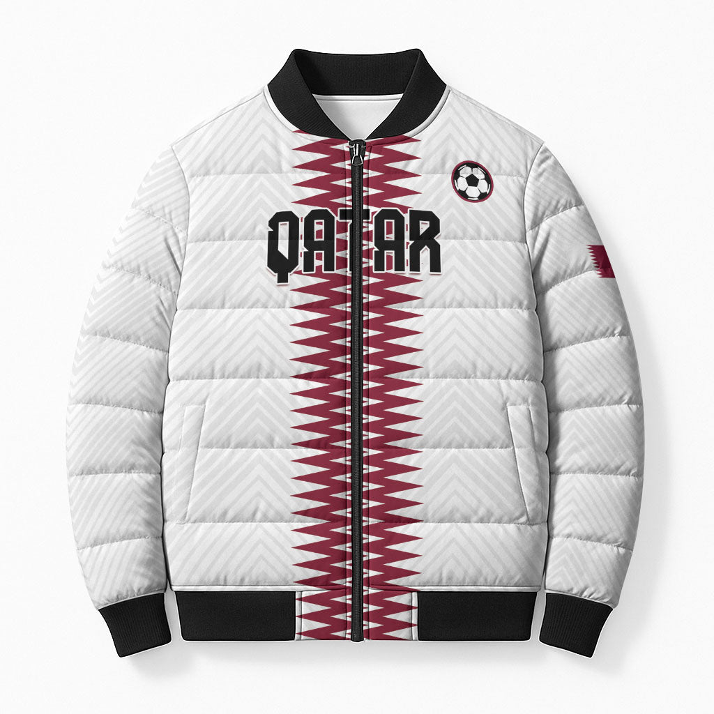 Custom Qatar 2026 World Football Bomber Puffer Jacket White Version