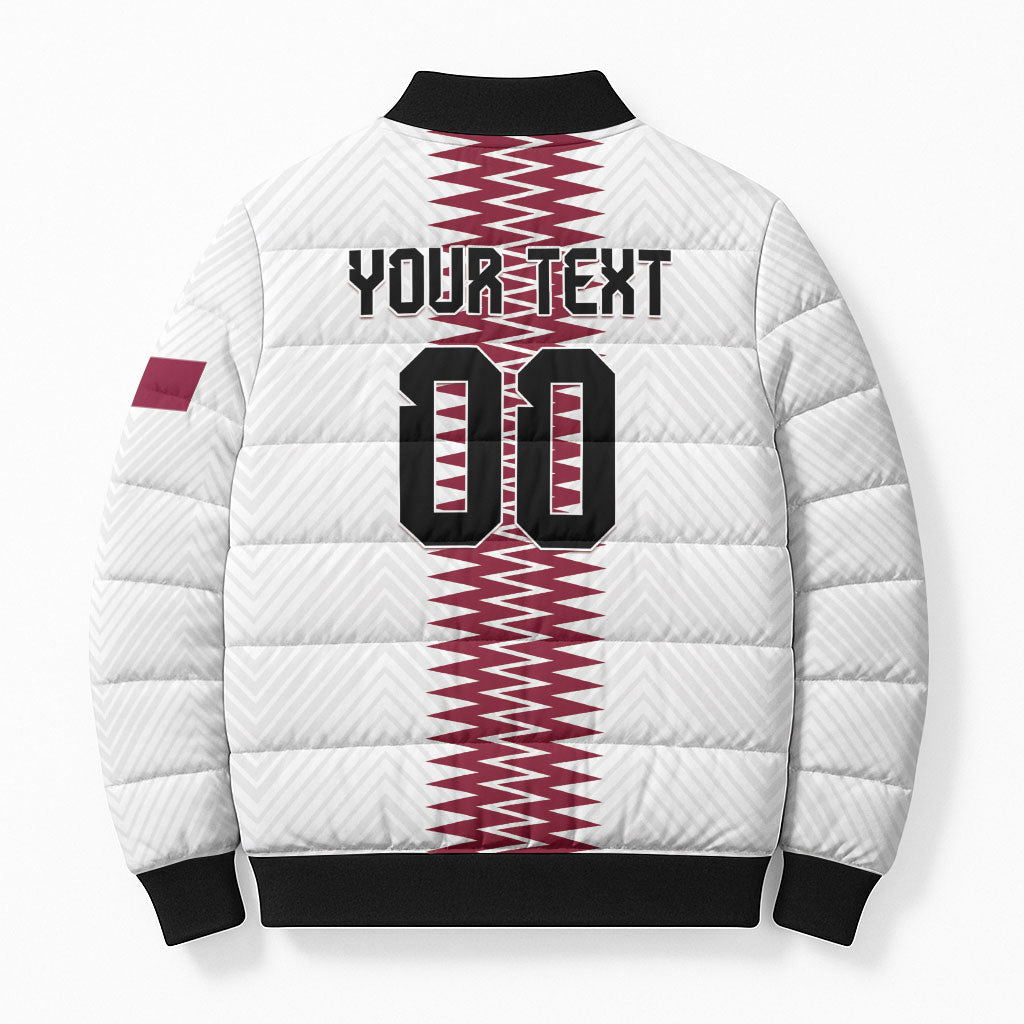 Custom Qatar 2026 World Football Bomber Puffer Jacket White Version