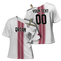 Custom Qatar 2026 World Football Cross Shoulder Shirt White Version