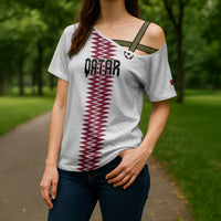 Custom Qatar 2026 World Football Cross Shoulder Shirt White Version
