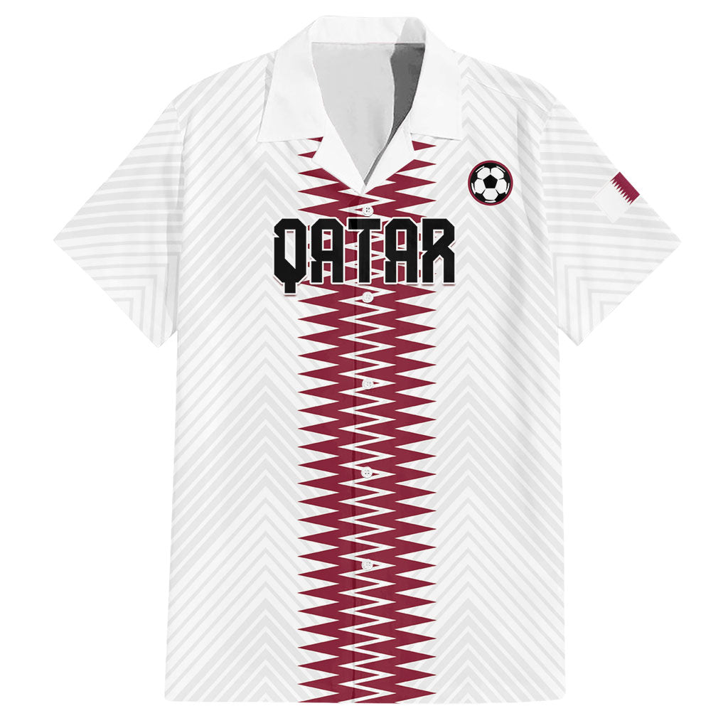 Custom Qatar 2026 World Football Hawaiian Shirt White Version