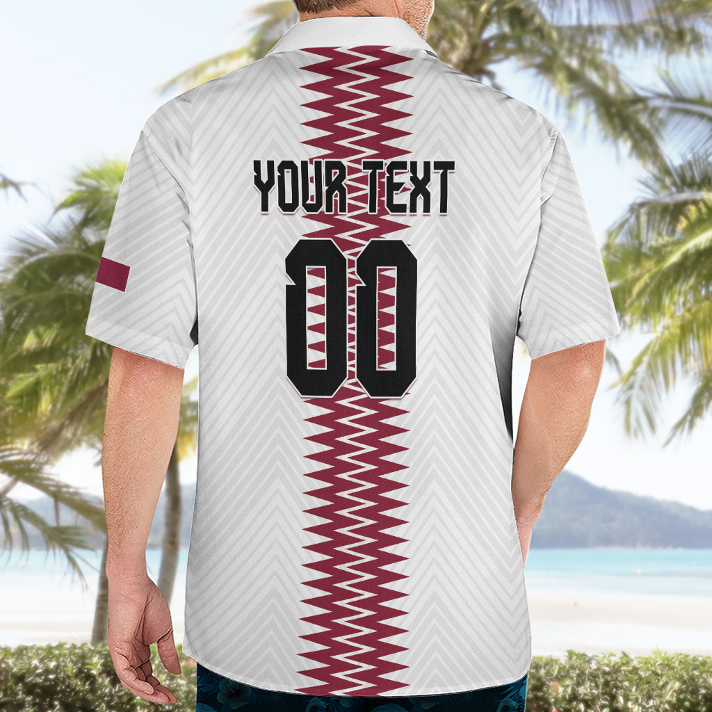 Custom Qatar 2026 World Football Hawaiian Shirt White Version