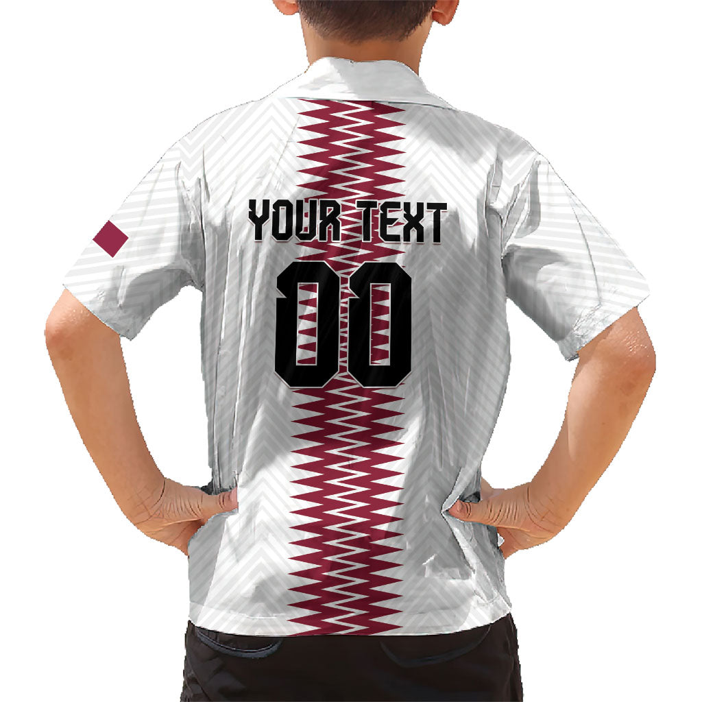Custom Qatar 2026 World Football Kid Hawaiian Shirt White Version