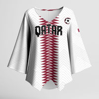 Custom Qatar 2026 World Football Kimono Sleeve Blouse White Version