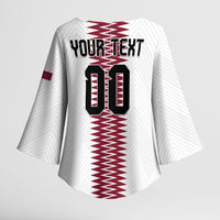 Custom Qatar 2026 World Football Kimono Sleeve Blouse White Version