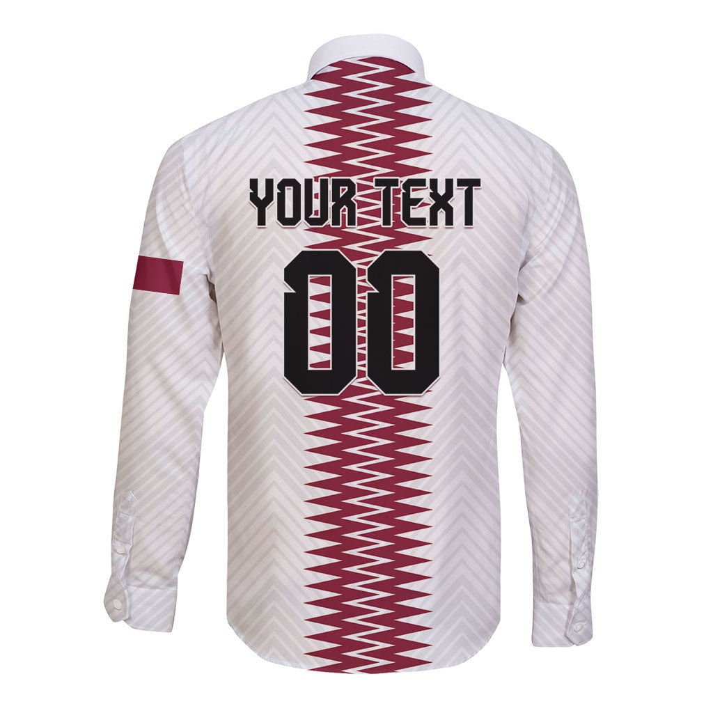 Custom Qatar 2026 World Football Long Sleeve Button Shirt White Version