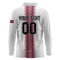 Custom Qatar 2026 World Football Long Sleeve Polo Shirt White Version