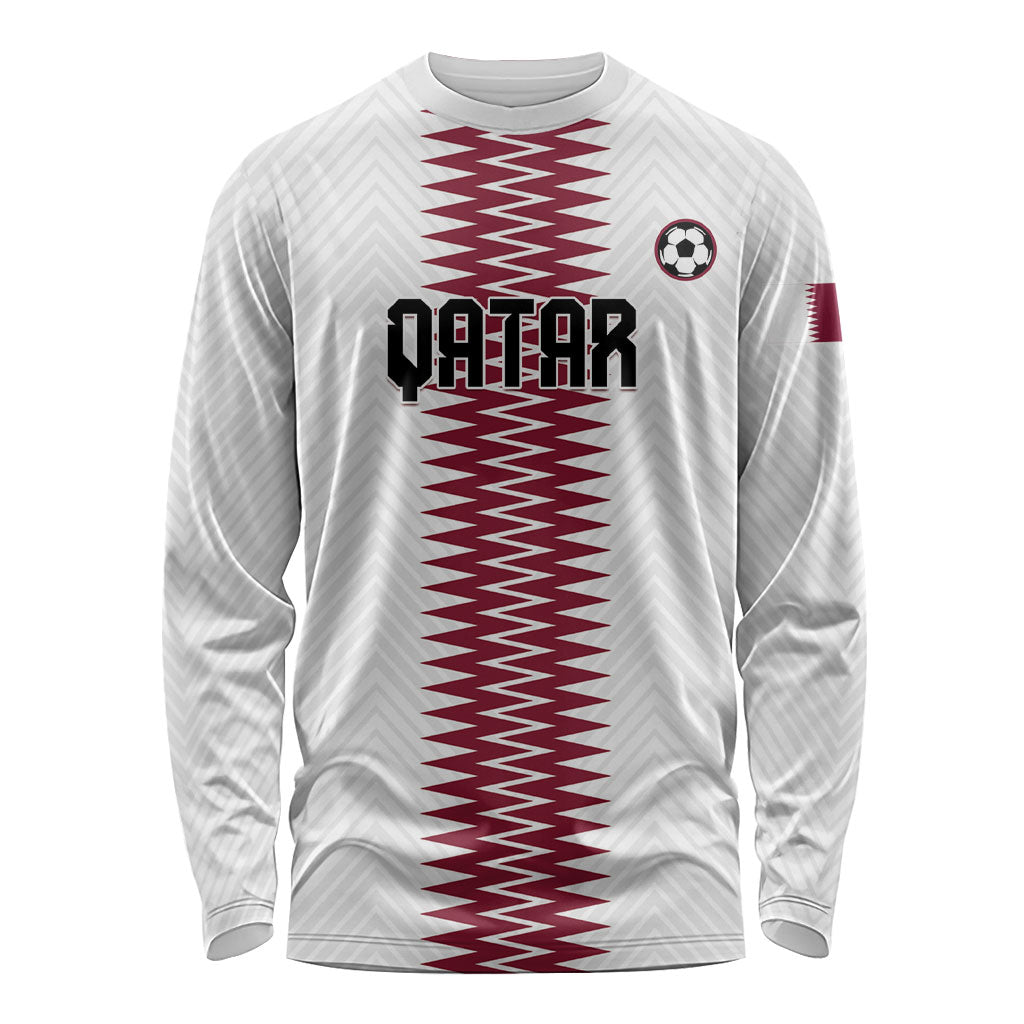 Custom Qatar 2026 World Football Long Sleeve Shirt White Version