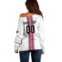 Custom Qatar 2026 World Football Off Shoulder Sweater White Version