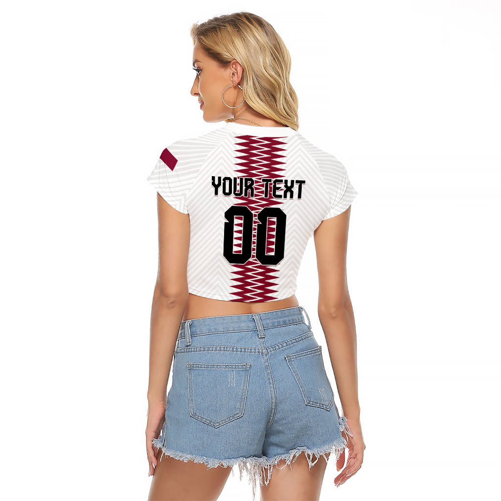 Custom Qatar 2026 World Football Raglan Cropped T Shirt White Version