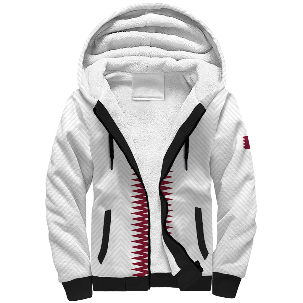 Custom Qatar 2026 World Football Sherpa Hoodie White Version