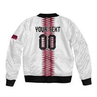 Custom Qatar 2026 World Football Sleeve Zip Bomber Jacket White Version