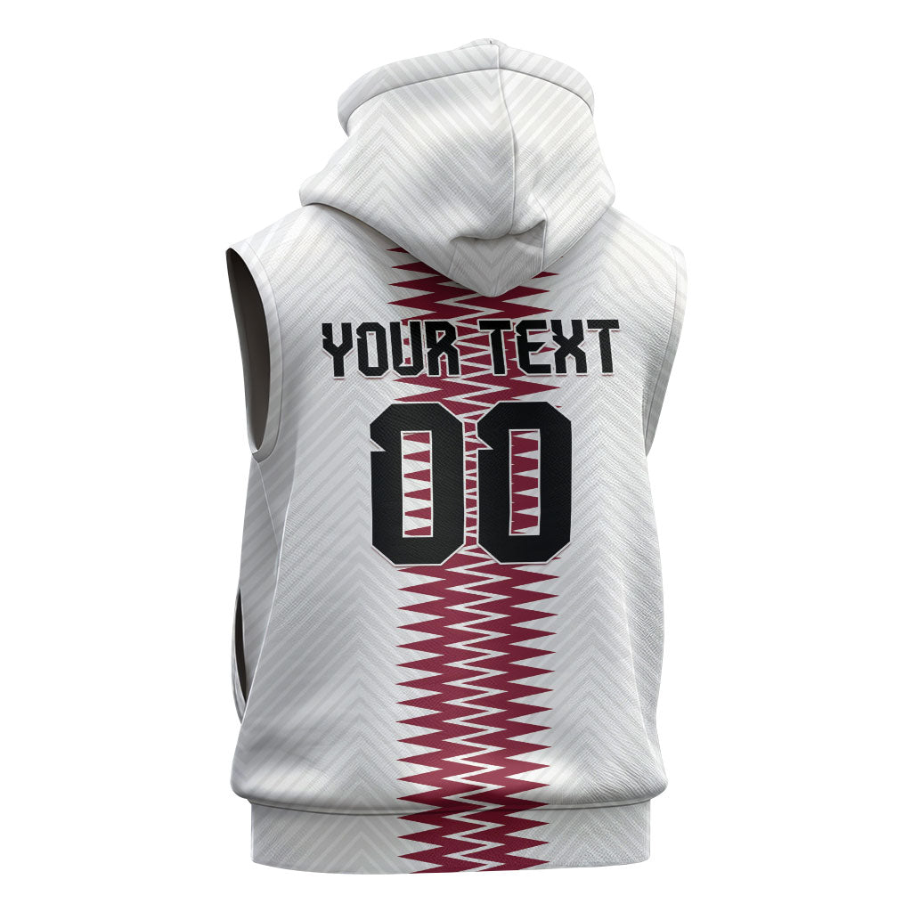 Custom Qatar 2026 World Football Sleeveless Hoodie White Version