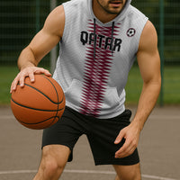 Custom Qatar 2026 World Football Sleeveless Hoodie White Version