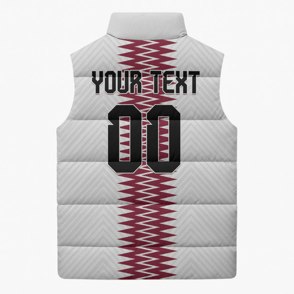 Custom Qatar 2026 World Football Sleeveless Puffer Jacket White Version