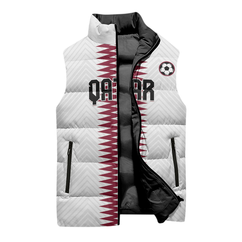 Custom Qatar 2026 World Football Sleeveless Puffer Jacket White Version