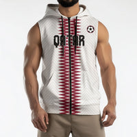 Custom Qatar 2026 World Football Sleeveless Zip Hoodie White Version