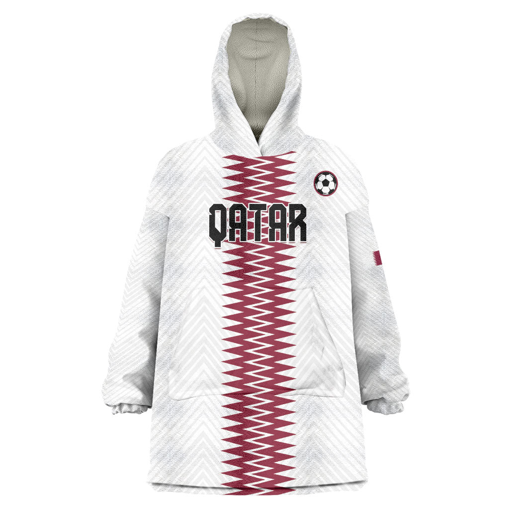 Custom Qatar 2026 World Football Wearable Blanket Hoodie White Version
