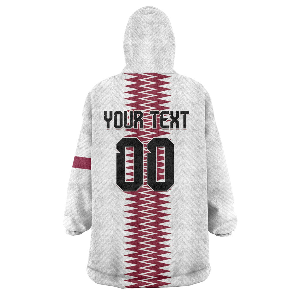 Custom Qatar 2026 World Football Wearable Blanket Hoodie White Version