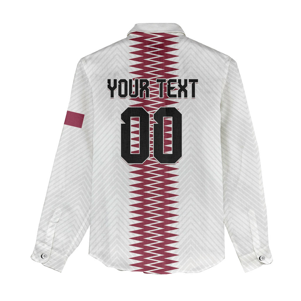 Custom Qatar 2026 World Football Women Casual Shirt White Version