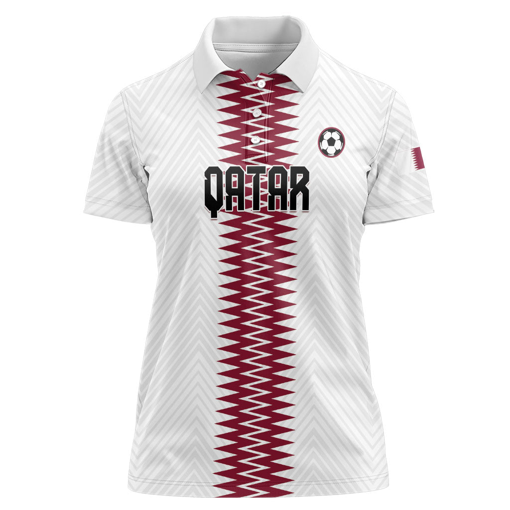 Custom Qatar 2026 World Football Women Polo Shirt White Version