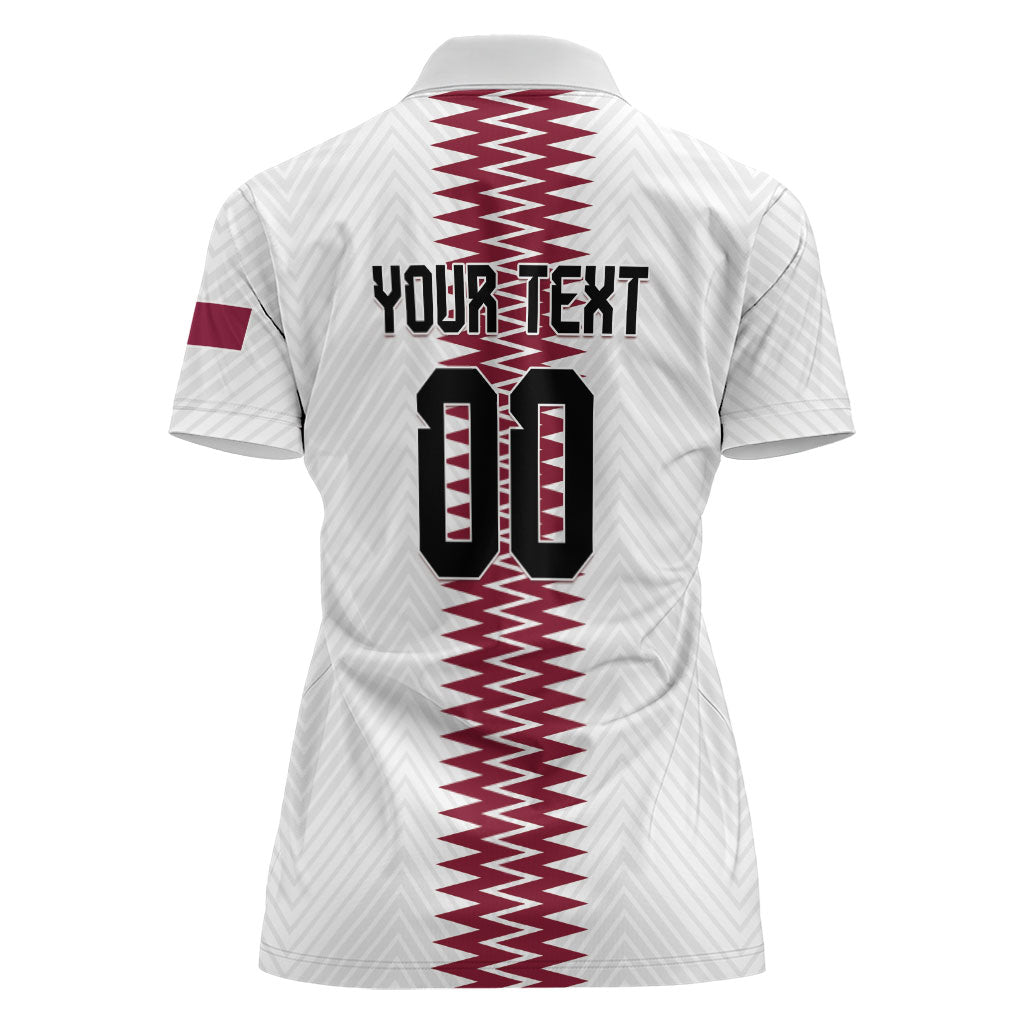 Custom Qatar 2026 World Football Women Polo Shirt White Version