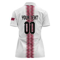 Custom Qatar 2026 World Football Women Polo Shirt White Version