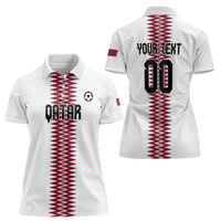 Custom Qatar 2026 World Football Women Polo Shirt White Version