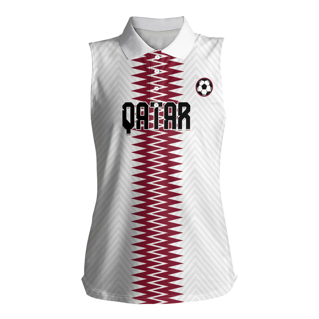 Custom Qatar 2026 World Football Women Sleeveless Polo Shirt White Version