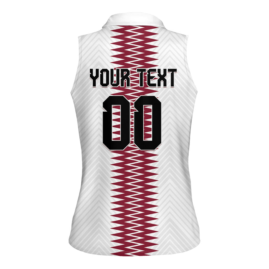 Custom Qatar 2026 World Football Women Sleeveless Polo Shirt White Version