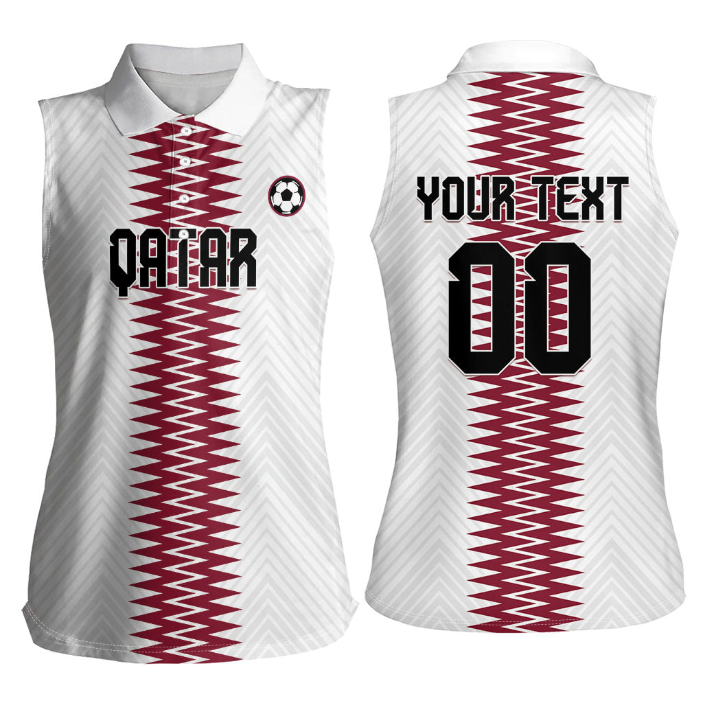 Custom Qatar 2026 World Football Women Sleeveless Polo Shirt White Version